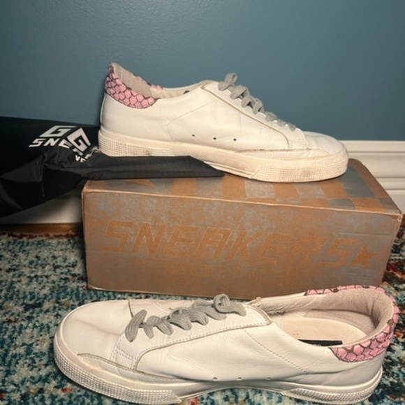 Golden Goose White and Pink Sneakers - Picture 7 of 8
